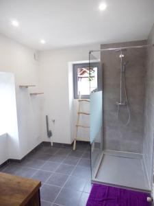 a bathroom with a shower with a glass door at ADAL-BERHT in Saint-Maximin +67 photos