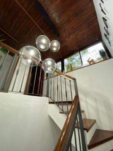 a staircase with a bunch of lights in a house at Old Town House La Laguna in Las Lagunas