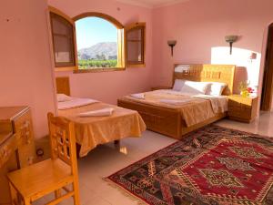 מיטה או מיטות בחדר ב-Elsanosy Family Guest House - Luxor