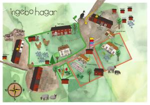 Půdorys ubytování Ingebo Hagar bondgårdsboende