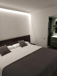 A bed or beds in a room at Hotel Olot Centre