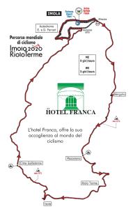 a map of the hotel francaise in italy at Hotel Franca in Riolo Terme