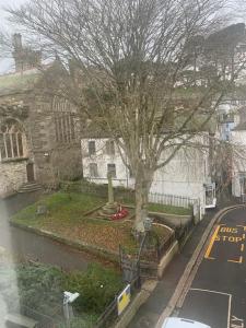 un albero di fronte a un edificio vicino a un fiume di The Ship Inn Fowey a Fowey