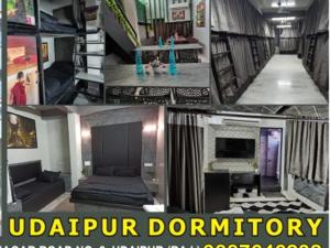 a collage of photos of a living room at Dormitory in Udaipur