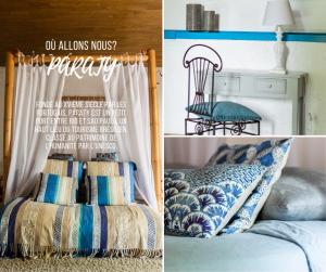un collage de fotos de un dormitorio con cama en Le Clos d'Any, en Fontet