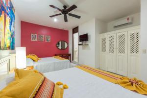 Voodi või voodid majutusasutuse Hotel Meson de Mita toas