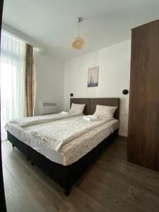 1 dormitorio con 1 cama grande en una habitación en Centar Zlatibora, Vila Marina lux en Zlatibor