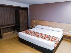 1 dormitorio con 1 cama grande en una habitación en Hotel Poma Rosa en Medellín