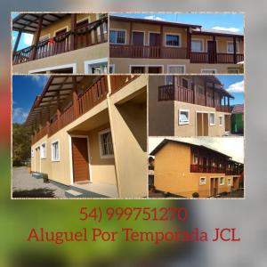 a collage of three pictures of a building at Aluguel Por Temporada JCL6 in Gramado