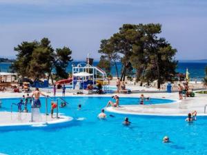 een groep mensen in het water bij een zwembad bij Apartment in Zaton (Zadar) with Air conditioning, WIFI, Washing machine (4828-1) in Zaton