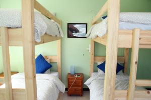 Ifni Surf Hostal في سيدي إفني: غرفة بها أربعة أسرة بطابقين