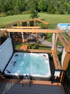 A view of the pool at Dragonfly Inn Loft Suite or nearby