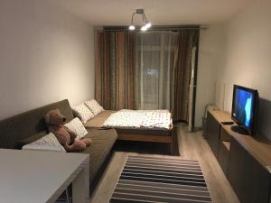 Postel nebo postele na pokoji v ubytování Apartmán Čertovka