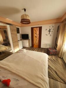 a bedroom with a large bed in a room at Casa Doina in Râşnov +76 photos