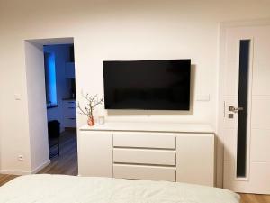 A television and/or entertainment centre at Apartmány Elli