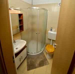 Koupelna v ubytování BarAnd Apartman + 16 fotografií