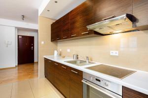 Kuchyň nebo kuchyňský kout v ubytování Platinum Towers Hotel Apartments