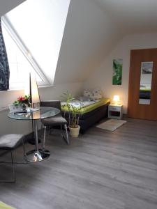 Postel nebo postele na pokoji v ubytování Ferien in Sachsen