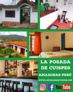 a collage of pictures of a house at La Posada de Cuispes in Cuispes