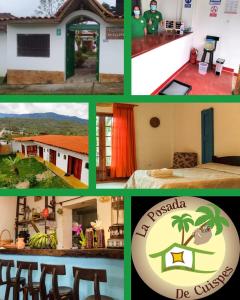 a collage of pictures of a house and a house at La Posada de Cuispes in Cuispes