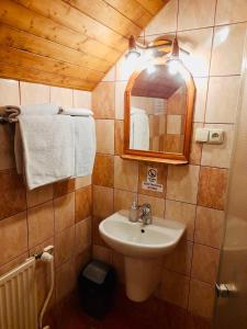 Koupelna v ubytování Restaurant a penzion Pod Draci skalou