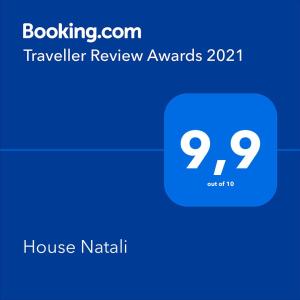 Certifikát, hodnocení, plakát nebo jiný dokument vystavený v ubytování House Natali 70m from the beach - free EV top up