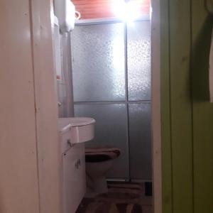 烏魯比西的住宿－pousada alternativa dora，一间带卫生间和水槽的浴室