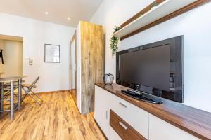 A television and/or entertainment centre at COZY + TRENDY by JR City Apartments Még 16 kép