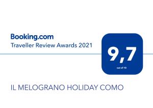 a label for a travel review awards with a blue rectangle at IL MELOGRANO HOLIDAY COMO in Como
