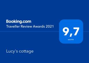 Certifikát, hodnocení, plakát nebo jiný dokument vystavený v ubytování Lucy's cottage