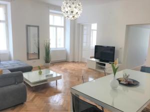 Televízia a/alebo spoločenská miestnosť v ubytovaní Vienna-apartment-one Schmidgasse