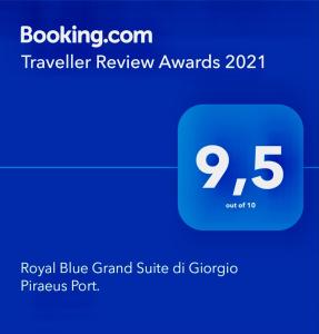 Royal Blue Grand Suite No 3 tanúsítványa, márkajelzése vagy díja
