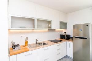 Kuchyň nebo kuchyňský kout v ubytování Apartment Lula