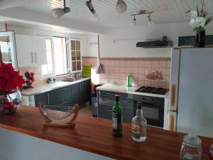 Küche/Küchenzeile in der Unterkunft bas de VILLA LARCHER avec piscine