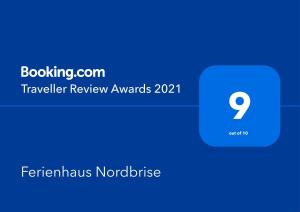 a screenshot of the transferreview awards app at Ferienhaus Nordbrise in Dranske