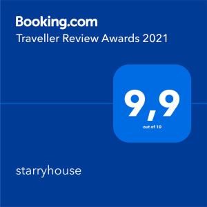 a screenshot of a phone with a traveller review awards at starryhouse in Fotimárion