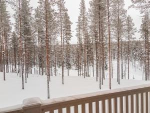 vistas a un bosque nevado con árboles en Holiday Home Villa kero by Interhome, en Äkäslompolo