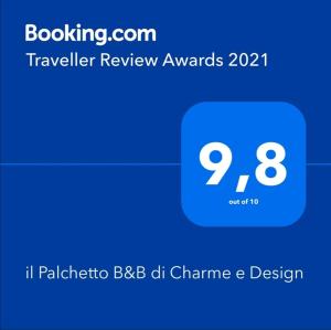 Certifikát, ocenenie alebo iný dokument vystavený v ubytovaní il Palchetto B&B di Charme e Design