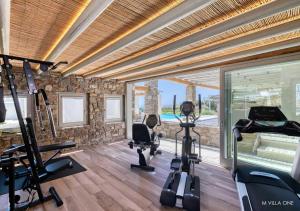 The fitness centre and/or fitness facilities at M - Mykonos Villas