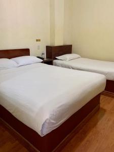 Tempat tidur dalam kamar di Hotel Capri de Leon Mexico