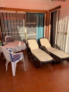 A seating area at Casa Mila