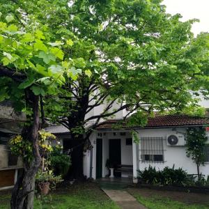 a white house with a tree in front of it at DEPARTAMENTO EN LOMA HERMOSA 2 in Loma Hermosa