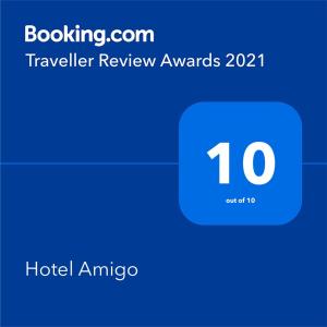 Hotel Amigo tanúsítványa, márkajelzése vagy díja
