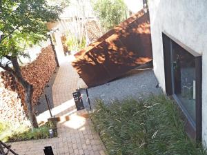 an overhead view of a building with a roof at Wonderwall Hotel in Chiang Mai