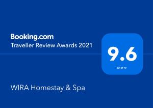 WIRA Homestay & Spa的证书、奖牌、标识或其他文件