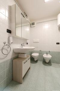 bagno con lavandino e servizi igienici di Apartment Bolzano a Bolzano