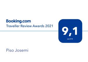 Certifikát, hodnocení, plakát nebo jiný dokument vystavený v ubytování Piso Josemi