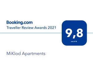 MiKlod Apartments tanúsítványa, márkajelzése vagy díja