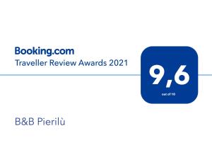 Certifikát, hodnocení, plakát nebo jiný dokument vystavený v ubytování B&B Pierilu'