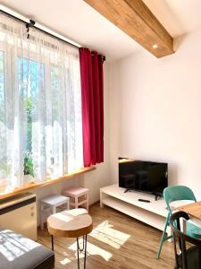 Televízia a/alebo spoločenská miestnosť v ubytovaní APARTAMENTY KRUPÓWKI 35 (Maria Mąka)